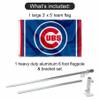 Chicago Baseball Circle Logo Flag Pole and Bracket Set view 2