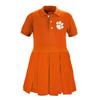Little King NCAA Short Sleeve Infant and Toddler Girls Polo Dress-Clemson Tigers-Orange-2T view 2