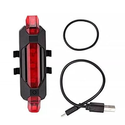Bike Light Rear Tail Light LED USB Rechargeable Mountain Bike Cycling (Red)