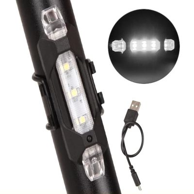 Bike Light Rear Tail Light LED USB Rechargeable Mountain Bike Cycling (White)