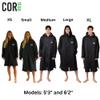 COR Surf Swim Parka for Youth and Adults | Heavy-Duty Towel-Lined Weatherproof Swimming Jacket for Men, Women, and Kids (Black - XL) view 2