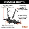 CURT 18088 Aluminum Tray-Style Platform Bike Rack Hitch Mount, Fits 2-Inch Receiver, 2 Bicycles view 3