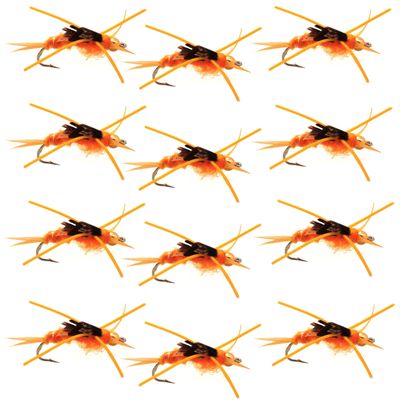 The Fly Fishing Place Bead Head Nymph Fly Fishing Flies - Kaufmann's Golden Stone Fly with Rubber Legs - Stonefly Wet Fly - 12 Flies Hook Size 12
