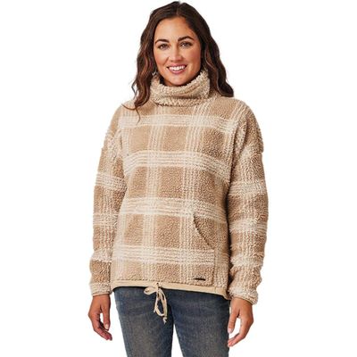 Carve Designs Women's Roley Jacquard Cowl, Lt. Khaki Plaid, XXS