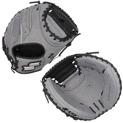 SSK Z5 Craftsman Baseball Catchers Mitt  32.5 - 33 - 33.5  Right & Left Hand Throw (Grey/Black, 33.5" - Right Hand Throw)