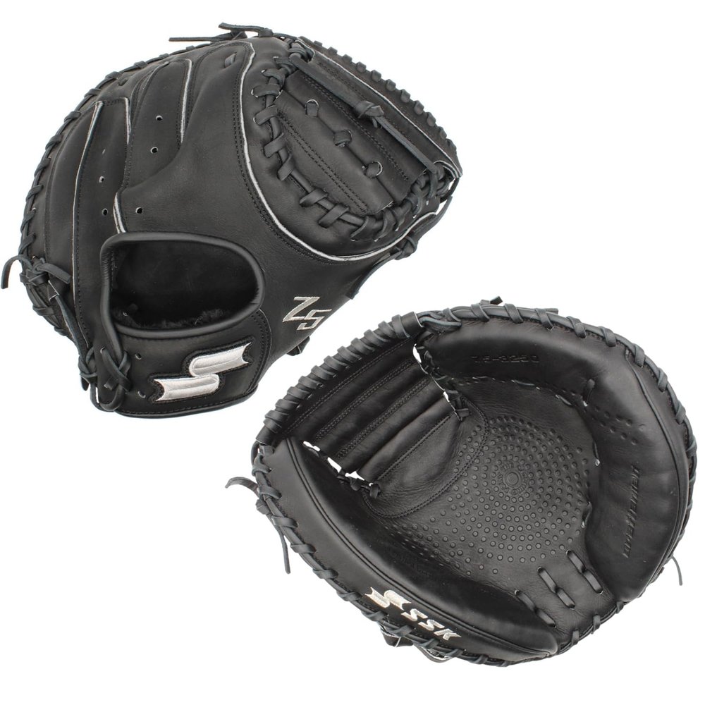SSK Z5 Craftsman Baseball Catchers Mitt  32.5 - 33 - 33.5  Right & Left Hand Throw (Black, 32.50" - Left Hand Throw)
