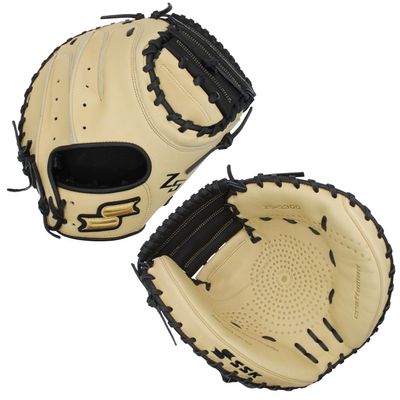 SSK Z5 Craftsman Baseball Catchers Mitt  32.5 - 33 - 33.5  Right & Left Hand Throw (Camel/Black, 33" - Right Hand Throw)