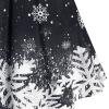 tuduoms Plus Size Women's Christmas Swing Dress 1950s Vintage Ruffle Snowflake Reindeer Print Midi Dress Furry Party Outfits Black view 3