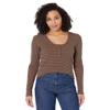 Carve Designs Women's Standard Emma Top, Cocoa Mini Stripe, XL view 1