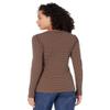 Carve Designs Women's Standard Emma Top, Cocoa Mini Stripe, XL view 2