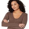 Carve Designs Women's Standard Emma Top, Cocoa Mini Stripe, XL view 3