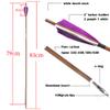 AMEYXGS 6/12 Pcs 31" Archery Carbon Arrow 340/400/500/600 Spine Wood Camo Carbon Shaft with Real Feather Fletching for Compound Recurve Bows (Spine 500, 12 pcs Purple) view 2