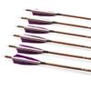 AMEYXGS 6/12 Pcs 31" Archery Carbon Arrow 340/400/500/600 Spine Wood Camo Carbon Shaft with Real Feather Fletching for Compound Recurve Bows (Spine 500, 12 pcs Purple) view 3