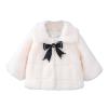Alvivi Baby Flower Girl Faux Fur Cloak Coat Shawl Princess Dress Cover up Cadigan Bolero Shrug Jacket White-Bowknot 18-24 Months view 1