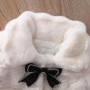 Alvivi Baby Flower Girl Faux Fur Cloak Coat Shawl Princess Dress Cover up Cadigan Bolero Shrug Jacket White-Bowknot 18-24 Months view 4