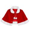 tuduoms Adult Kids Christmas Santa Claus Costume Robe Velvet Red Hooded Cloak Xmas Party Masquerade Cape Cosplay Accessories view 1