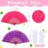10 Pcs Girls Tea Party Set Includes Tea Party Hats Bonnets Fan Gloves Small Pink Purse Feather Boas Dress up Sets for Little Girls Kids Children Birthdays Easter Party Supplies Accessories view 3