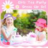 10 Pcs Girls Tea Party Set Includes Tea Party Hats Bonnets Fan Gloves Small Pink Purse Feather Boas Dress up Sets for Little Girls Kids Children Birthdays Easter Party Supplies Accessories view 4