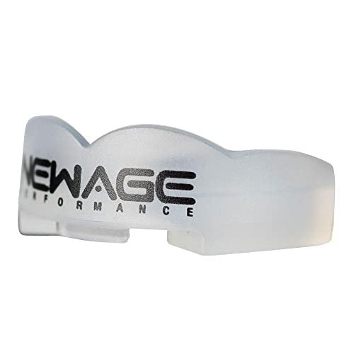 New Age Performance Sports Mouth Guard for Football, Rugby, Hockey, Lacrosse, Improves Balance & Strength, Adult & Youth Mouth Guard, Protects Teeth, Does Not Work for Braces (5DS, Clear)