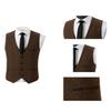 HSLS Mens Herringbone Wool Vests Tweed Suit Waistcoats Vintage Retro Slim Fit(X-Large, Grey) view 2