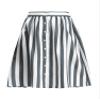 Allegra K Women's Striped Button Front Elastic Back Waist A-Line Midi Skirt X-Large Gray