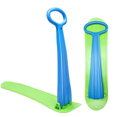 AQUARM Snow Scooter Sled for Kids Winter Outdoor Sports, Fold-up Snowboard with Handlebar, Plastic Ski Scooter Lightweight & Wear-Resistant for 5+ Years Old Boys Girls, 36inch (Blue,Green)