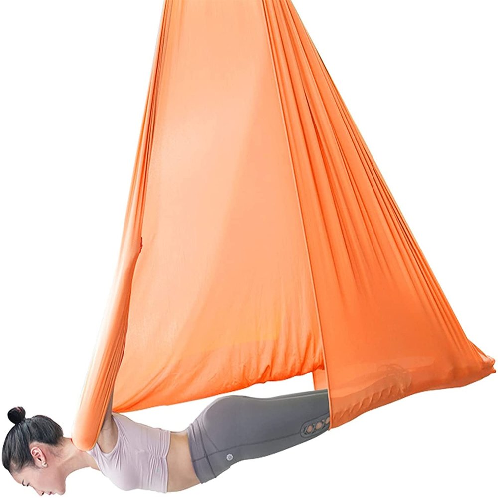 LJYT Yoga Swing Elastic Swing Adjustable Sensory Yoga Hammock Extension Belt Blue Children's and Adult Yoga Hammock (Color : E)