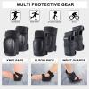 Adult/Kids Knee Pads Elbow Pads Wrist Guards Set for 3-8 Years, Child Protective Gear Set for Roller Skates, Cycling, BMX Bike, Skateboard, Inline Skating, Scooter Riding Sports Black S view 3