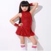 LOLANTA Girls Sequins Dance Dress Sparkle Hip Hop Jazz Dance Outfits Sleeveless Top and Shorts (Red, 11-12Years) view 2