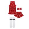 LOLANTA Girls Sequins Dance Dress Sparkle Hip Hop Jazz Dance Outfits Sleeveless Top and Shorts (Red, 11-12Years) view 4