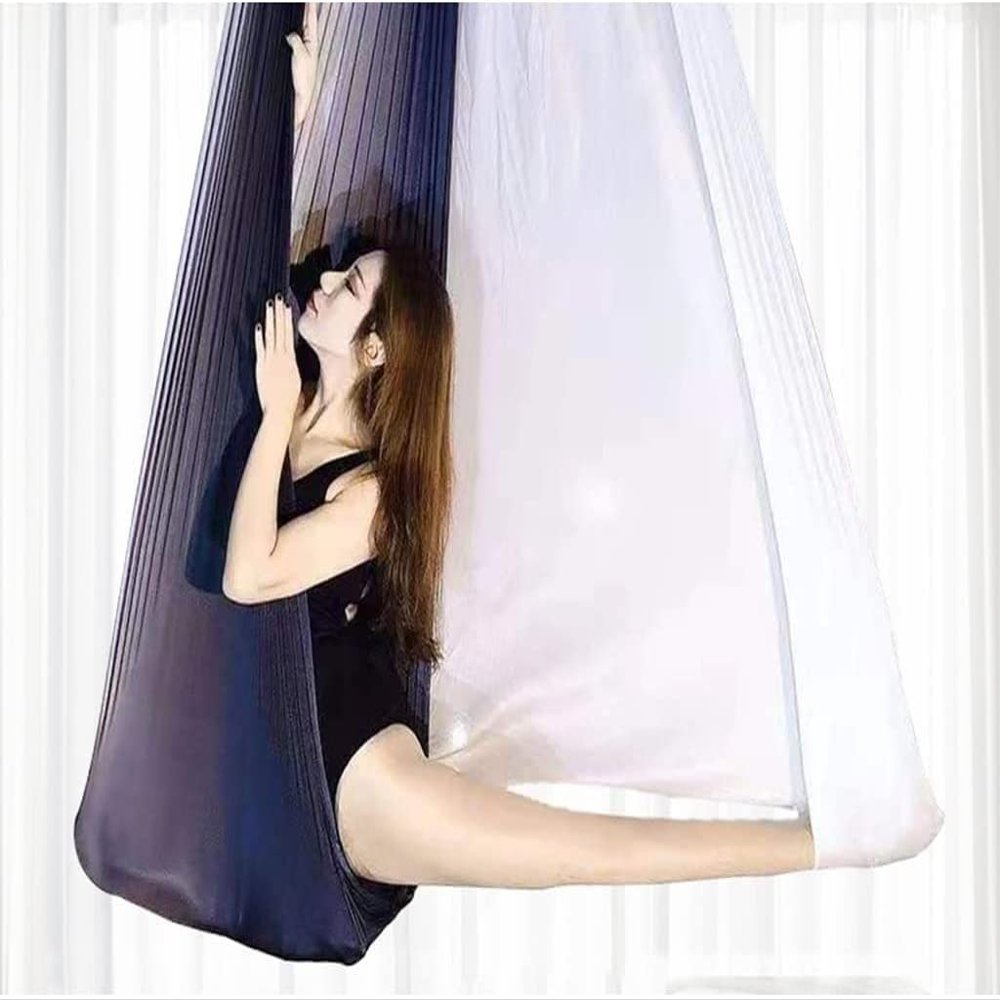 LJYT Yoga Hammock, 4-6 M Long 2.8 M Wide Hammock Fitness Anti Gravity Swinging Flying for Inversion Exercise Pilates Gymnastics (Color : A, Size : 4M)