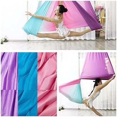LJYT Yoga Swing Kit Yoga Hammock Flying Dance Aerial Yoga Multicolor  Antigravity Yoga Hammock for Indoor Or Outdoor (Color : A, Size : 6M)