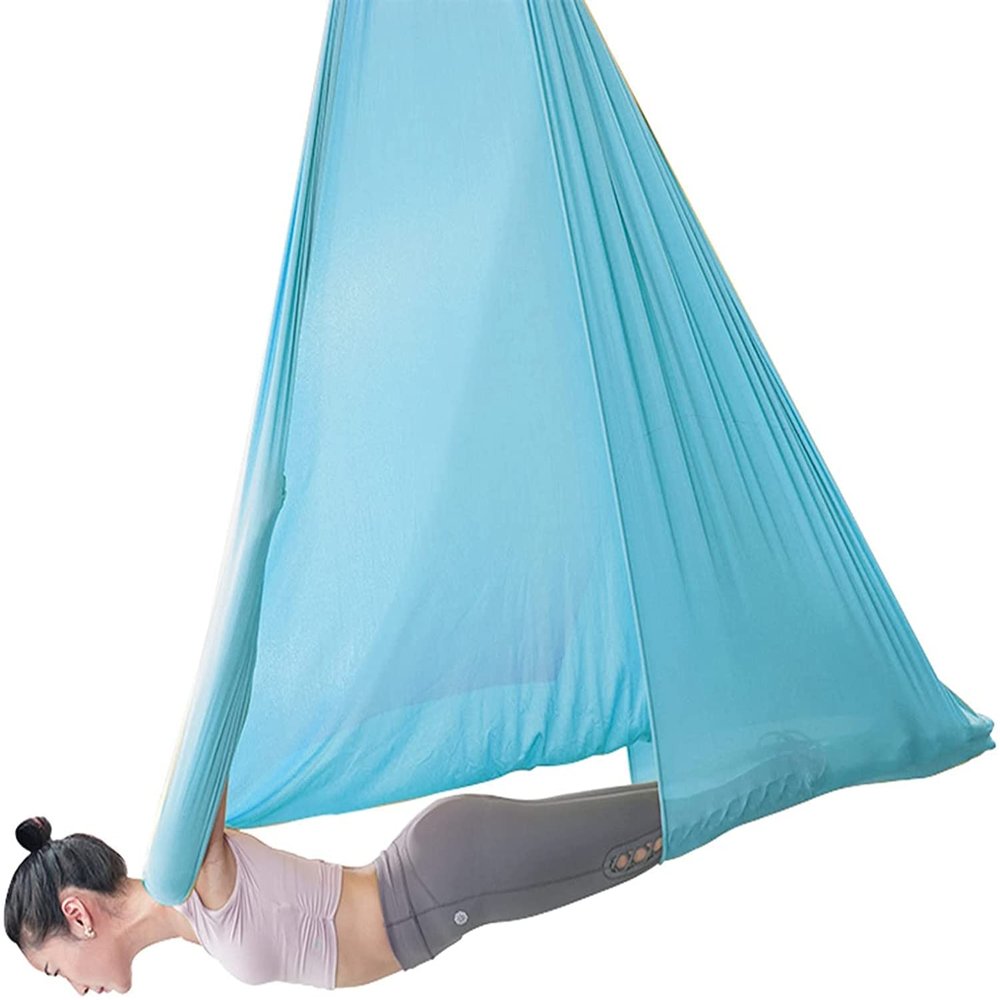 LJYT Yoga Swing Elastic Swing Adjustable Sensory Yoga Hammock Extension Belt Blue Children's and Adult Yoga Hammock (Color : B)