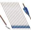 OBTOUTDOOR 30 inch Archery Carbon Arrows Hunting Arrows Target Arrows 12 PCS Real Feather vanes and Removable Tips Spine 400 500 600 for Compound Bows Recurve Bows Long Bows (Blue,Spine 400) view 1