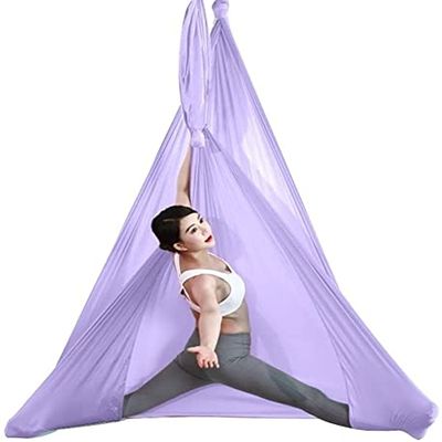 LJYT 4-7m Long, 2.8m Wide, Yoga Hammock Flying Hammock Swing Aerial Yoga Hammock with Carabiner & Daisy Chain for Yoga Pilates (Color : B, Size : 7M)