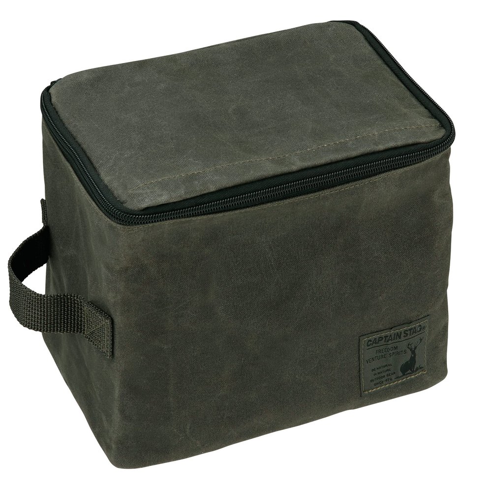 Captain Stag UL-2065 Mess Tin Case, Square Aluminum Cooker Case, Multi Case, Large, Wide Storage, Rice Go, Cotton Canvas, Olive, Compatible Part Number: UH-4115