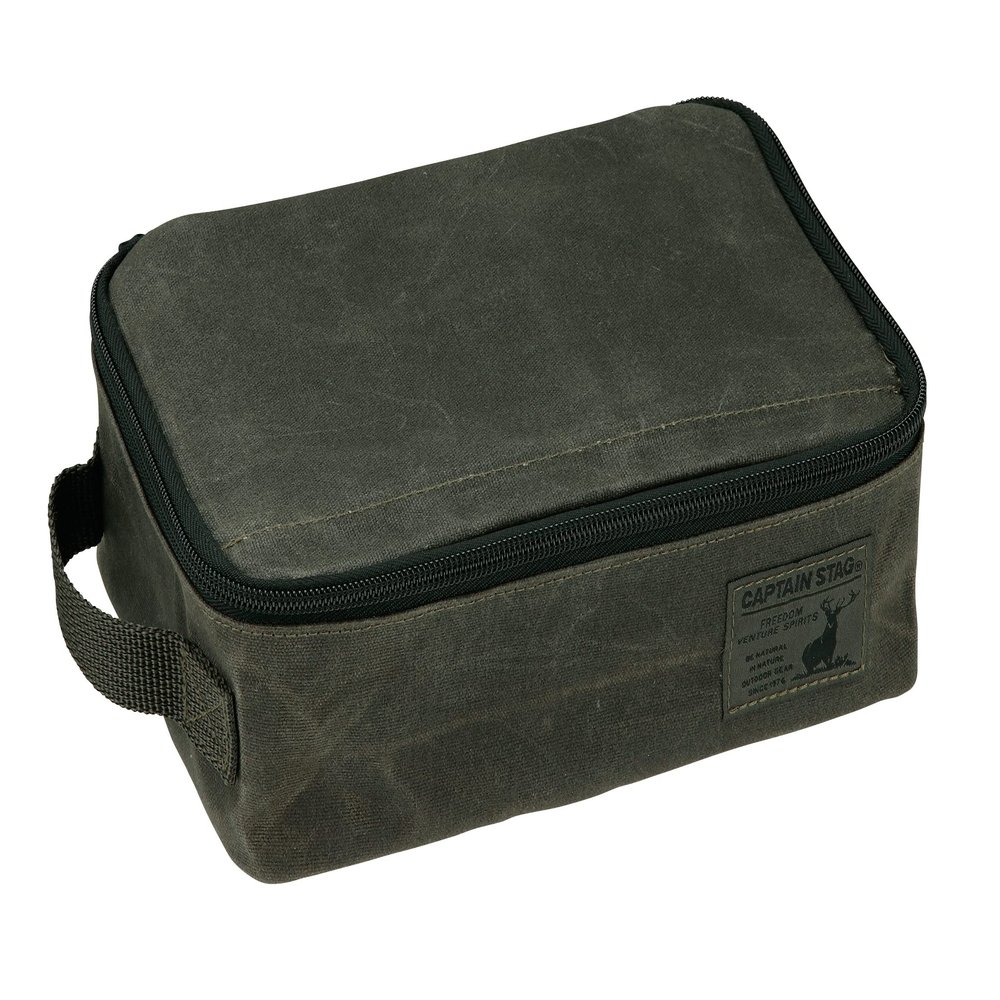 Captain Stag UL-2059 Mess Tin Case, Square Aluminum Cooker Case, Multi Case, Large, Storage, Rice Go, Cotton Canvas, Olive, Compatible Part Number: UH-4115