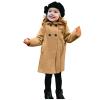 POLG Little Girl Long Peacoat Dress Coat Button Trench Coat Winter Warm Jacket with Pocket Kids Casual Overcoat Outerwear 1-6Y (Khaki, 5-6 Years) view 1