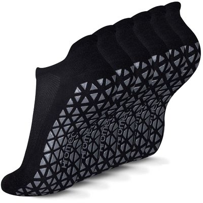 Hromec Non Slip Yoga Socks with Grips for Pilates, Ballet, Barre, Barefoot,Bikram,Hospital Anti Skid Socks for Women and Men