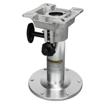 ONHI Adjustable Aluminum Boat Seat Pedestal 13-19 Inch Height, Locking Design, Silver Polished, for Fishing Boats and Marine Vessels