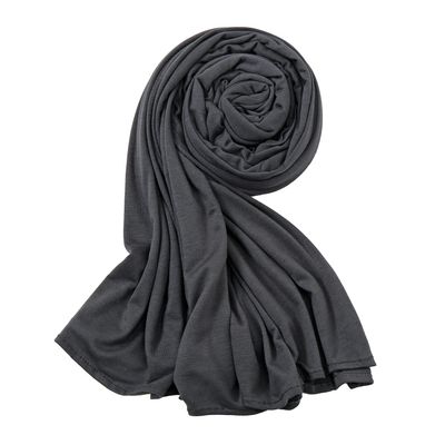 Hophor Soft Stretch Head Wrap Scarfs Long Turban Head Wrap Tie Jersey Hijab for Women (Dark Gray)