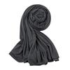 Hophor Soft Stretch Head Wrap Scarfs Long Turban Head Wrap Tie Jersey Hijab for Women (Dark Gray) view 1