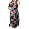 Arolina Women Summer Maxi Dress Short Sleeve V Neck Casual Loose Long Split Dresses Beach Vacation Sundress with Pockets view 3