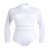 Daydance White Women Ballet Leotards, Long Sleeve Dance Attire Inserted Mesh view 1