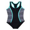 Daenrui Kids Girls 2Pcs Tankini Swimsuit Sleeveless Floral Print One-Piece Swimwear with Bottoms Bathing Suit Mint Green 14 Years view 3
