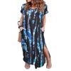 Arolina Women Summer Maxi Dress Short Sleeve V Neck Casual Loose Long Split Dresses Beach Vacation Sundress with Pockets BlackBlue view 1