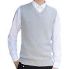Kaxiya2021 Men's Knitted Vest Fashion Urban V-Neck Pullover Sleeveless Vest Casual All-Match Business Solid Color Ribbed Sweater (Light Grey,3X-Large) view 1