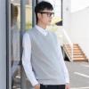 Kaxiya2021 Men's Knitted Vest Fashion Urban V-Neck Pullover Sleeveless Vest Casual All-Match Business Solid Color Ribbed Sweater (Light Grey,3X-Large) view 2
