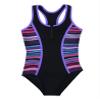 Daenrui Kids Girls 2Pcs Tankini Swimsuit Sleeveless Floral Print One-Piece Swimwear with Bottoms Bathing Suit Purple 14 Years view 3