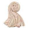 Hophor Soft Stretch Jersey Hijab Beige Head Scarfs Wrap Long Turban Head Wrap Jersey Hijab Scarf for Women (Beige) view 1